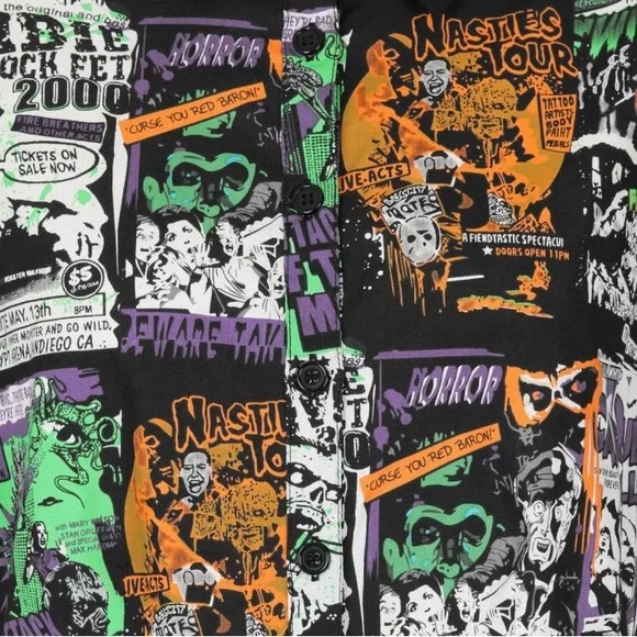 Hell Bunny Cult Classic Monster Blouse - Picture 2 of 3